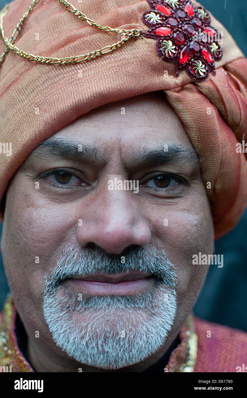 Sikh Mann ins Gesicht Stockfoto
