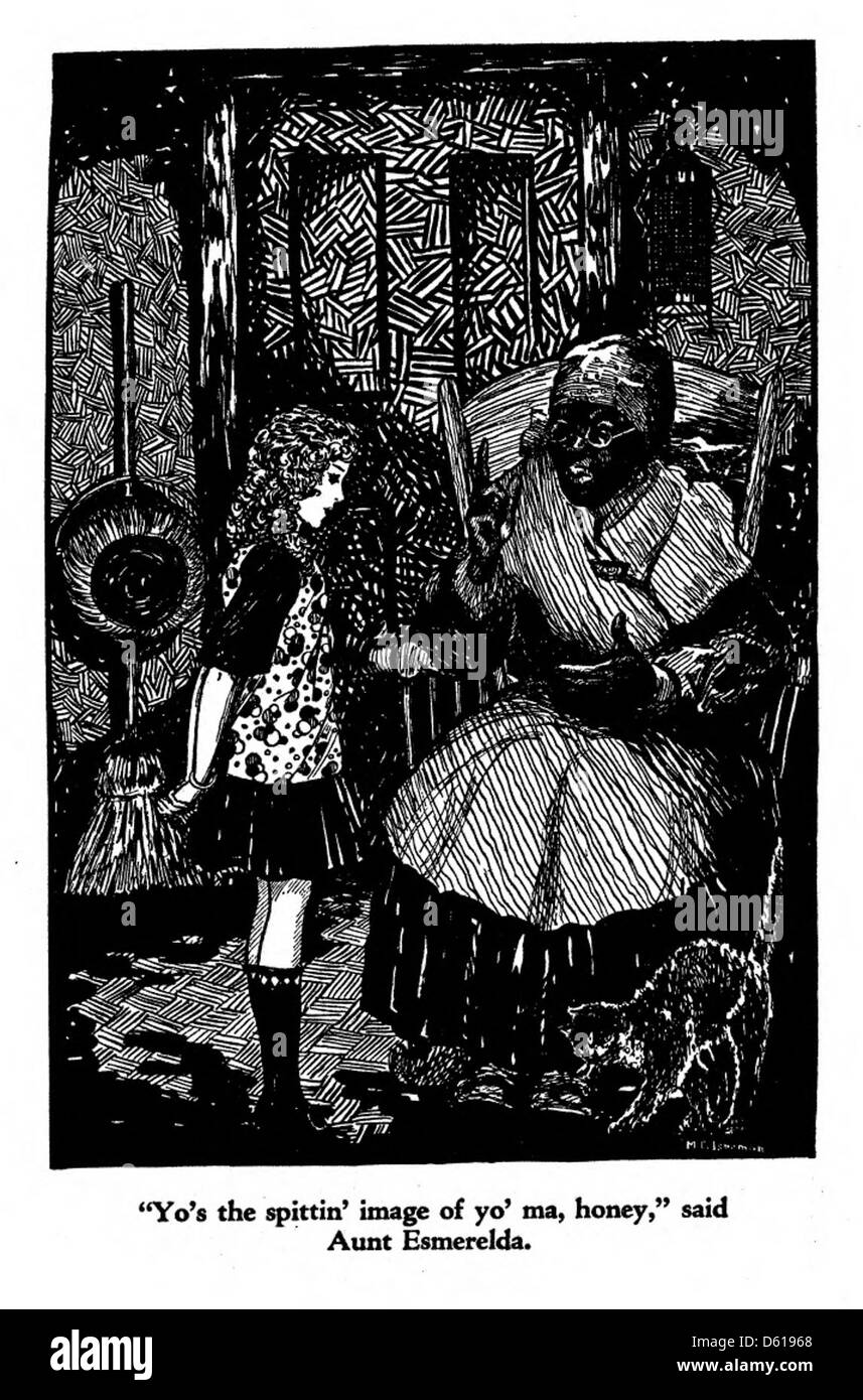 Ein Bild oder eine Illustration mit der berühmten Geschichte von „die Katze im Haus des Großvaters“. Diese charmante Geschichte beleuchtet die Interaktion einer Katze im Haus und spiegelt Themen wie Familie, Komfort und Haustiere in der häuslichen Umgebung wider. Stockfoto