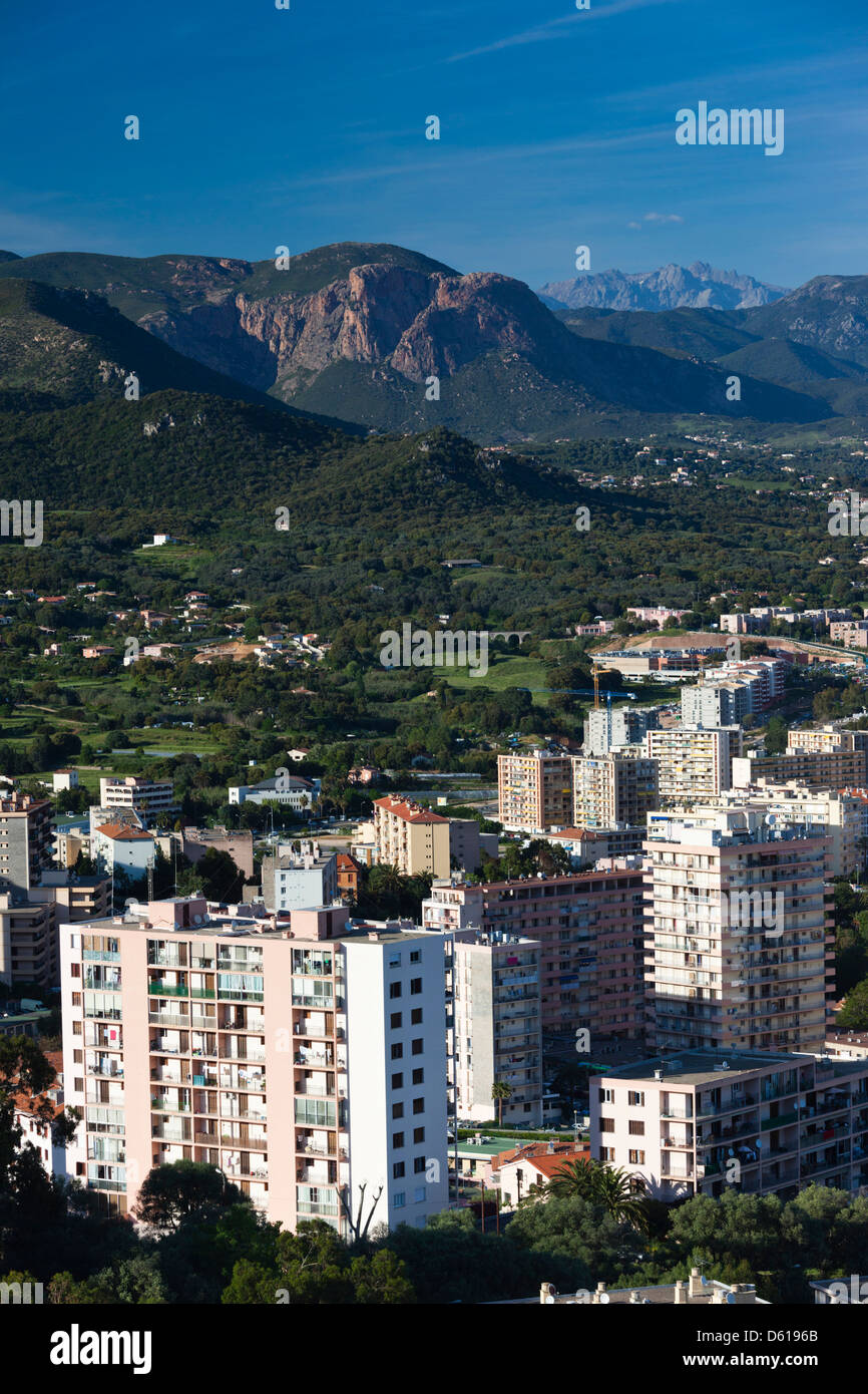 Frankreich, Korsika, Ajaccio, erhöhten Blick auf die Stadt von Salario Straße Stockfoto