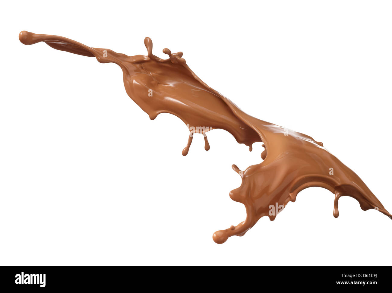 Schokolade Spritzen isoliert auf weißem Hintergrund Stockfoto