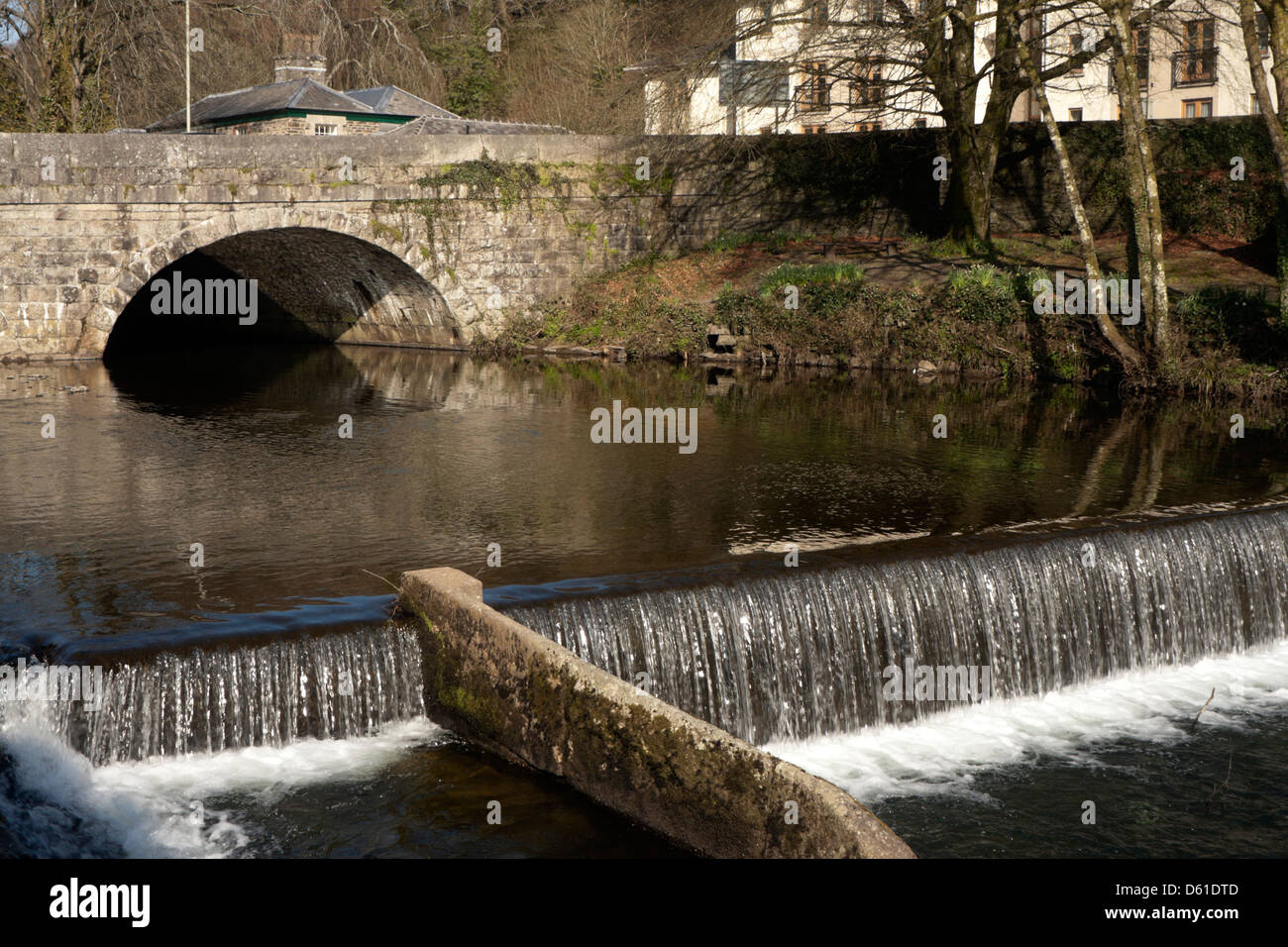 Brücke über den Fluß Tavy in Tavistock, Dartmoor, Devon, Südwestengland, UK Stockfoto