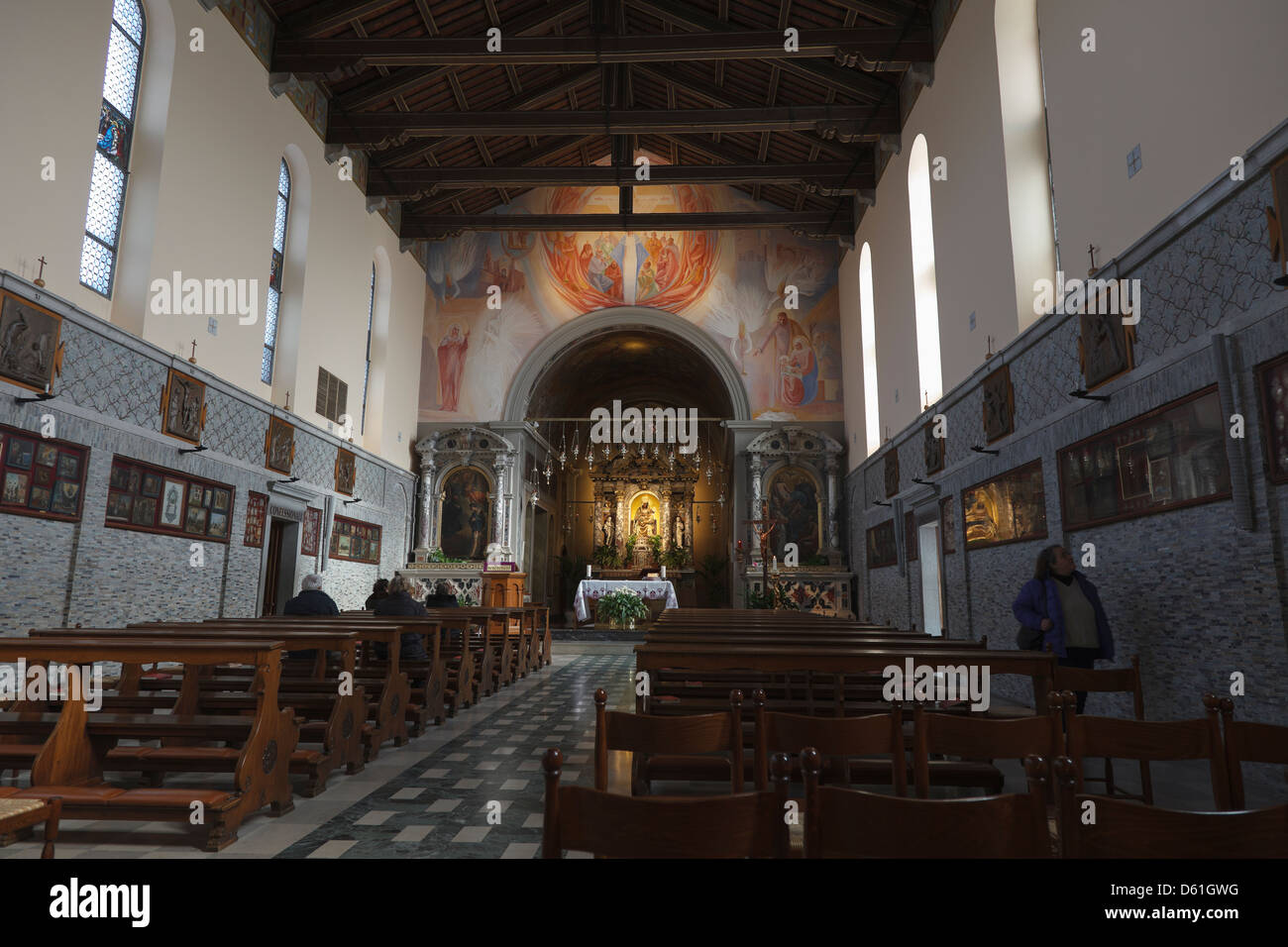 Die Kirche des Heiligtums, Castelmonte, Friaul Stockfoto