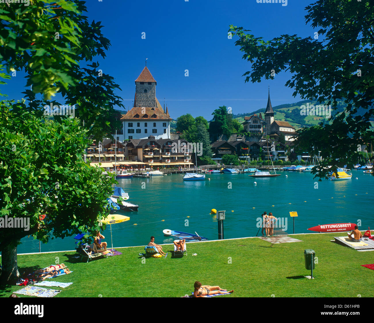 Spiez am Thunersee (Thunersee), Berner Oberland, Schweiz ...