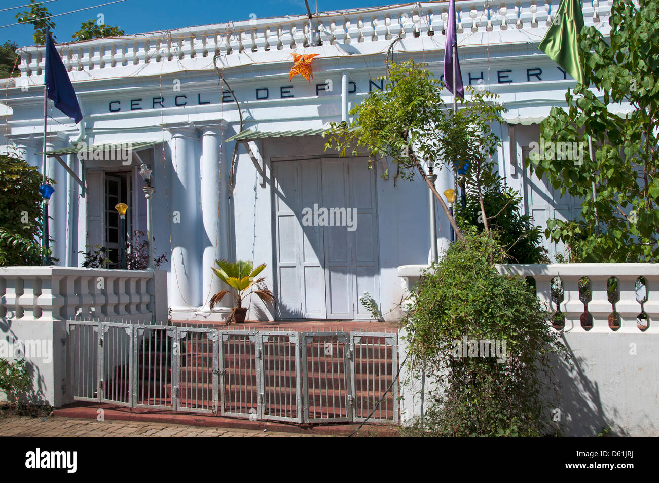 Soziale und kulturelle Verein Stadt Haus Villa Puducherry (Pondicherry) Indien Tamil Nadu Stockfoto