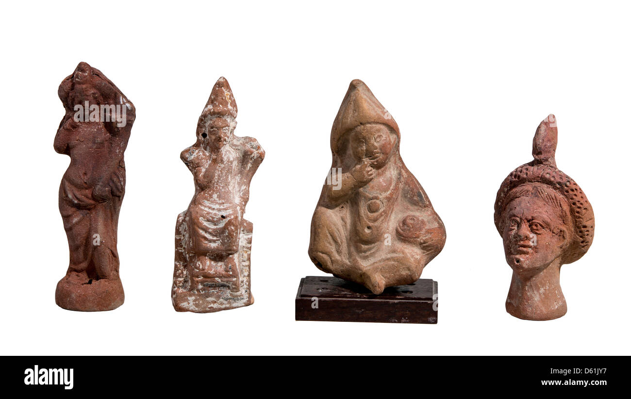 Terrakotta-Figuren der Göttinnen aus Faiyum, Ägypten 1. Jahrhundert CER Stockfoto