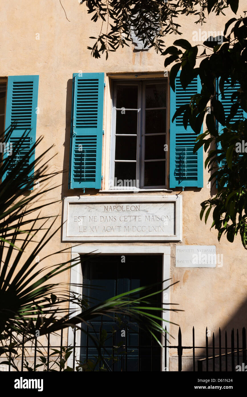 Frankreich, Korsika, Ajaccio, Maison Bonaparte, Geburtsort von Napoleon Bonaparte, äußere Zeichen Stockfoto