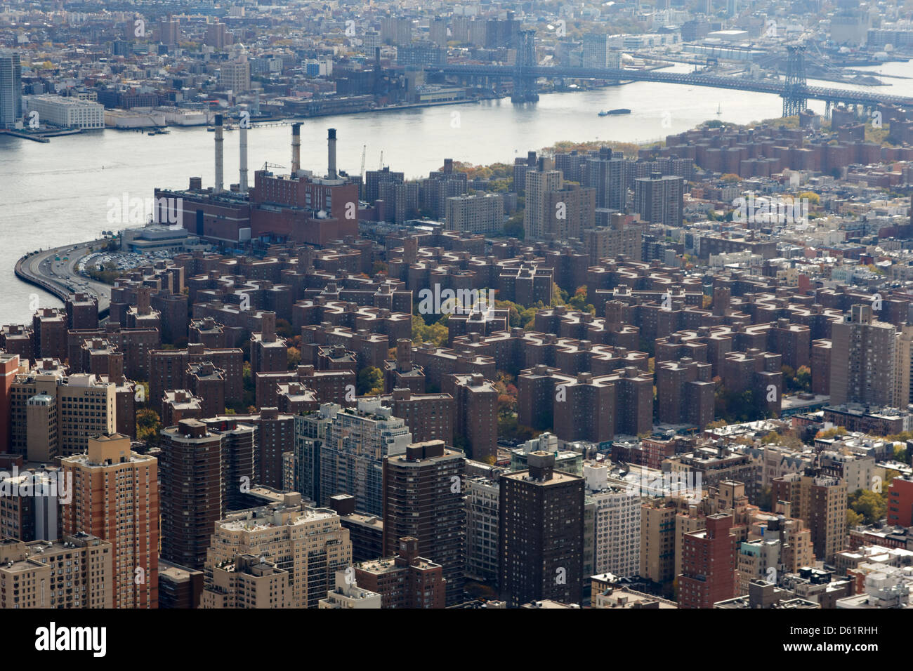 Ein Blick auf Stuytown vom Empire State Building in New York, NY. Stockfoto