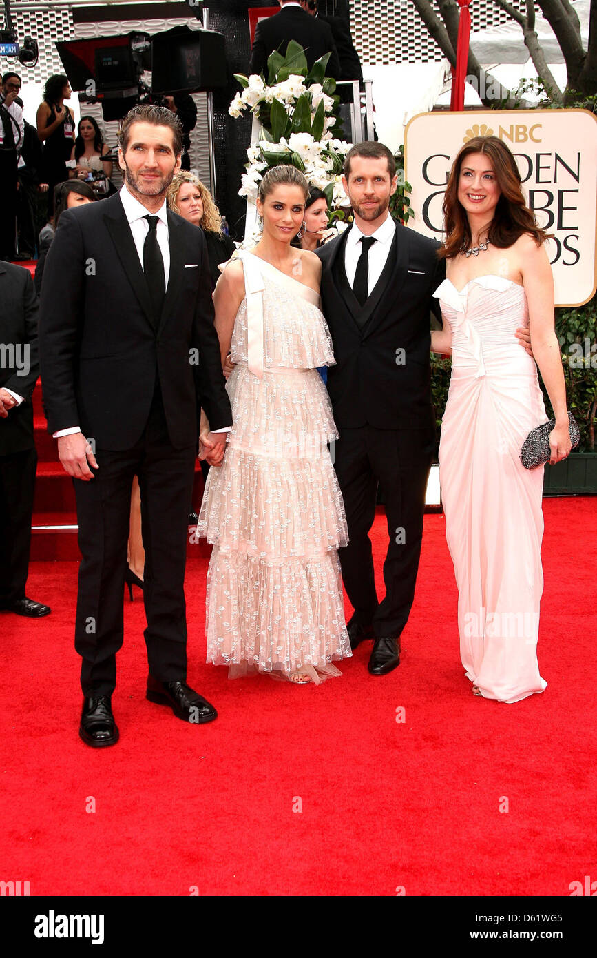 David Benioff, Amanda Peet, 69. Annual Golden Globe Awards (Golden Globes  2012) im The Beverly Hilton Hotel statt Stockfotografie - Alamy