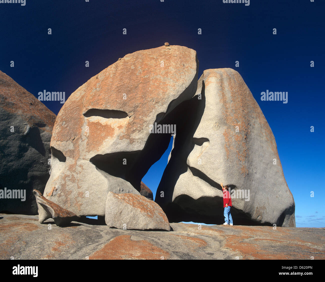 Süd Australien, Kangaroo Island, Flinders Chase Nationalpark, Ansicht von Remarkable Rocks Stockfoto