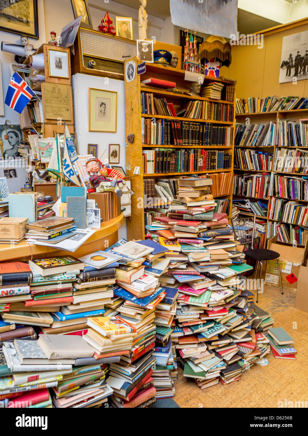 Gebrauchtes Buch Shop, Reykjavik, Island Stockfoto