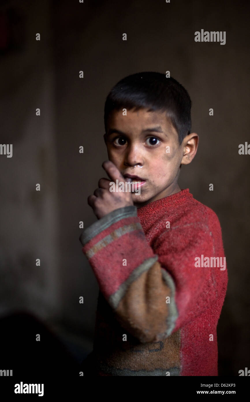 Porträt des jungen in den Krieg zerrissenen Stadt von Aleppo, Syrien. Stockfoto