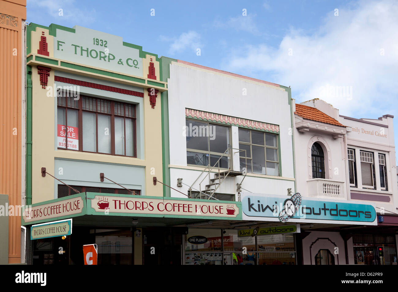 Art Deco Gebäude in Napier, Neuseeland Stockfoto