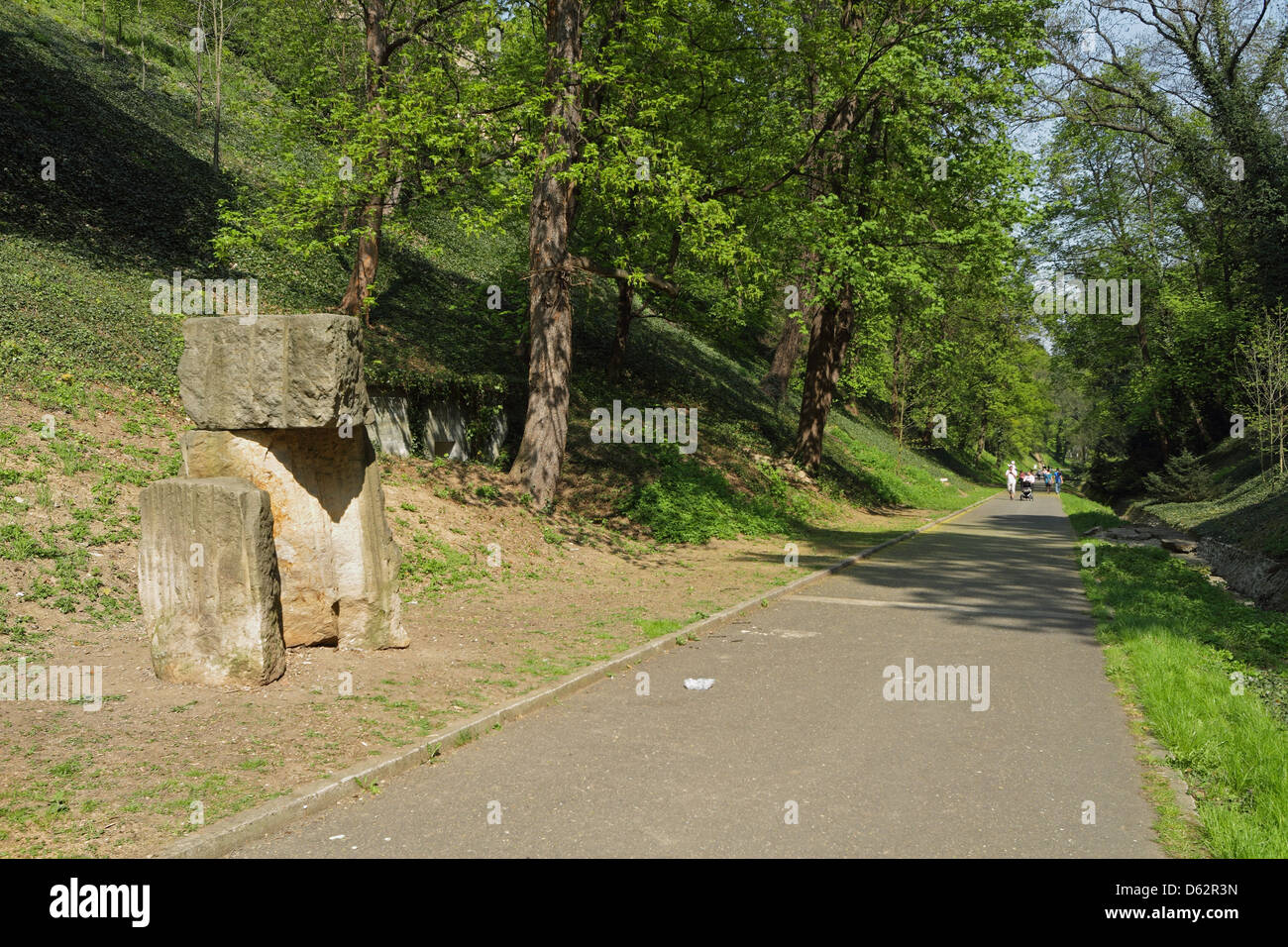 Letná Park ist ein großer Park auf Hügel Letná, Prag Stockfoto