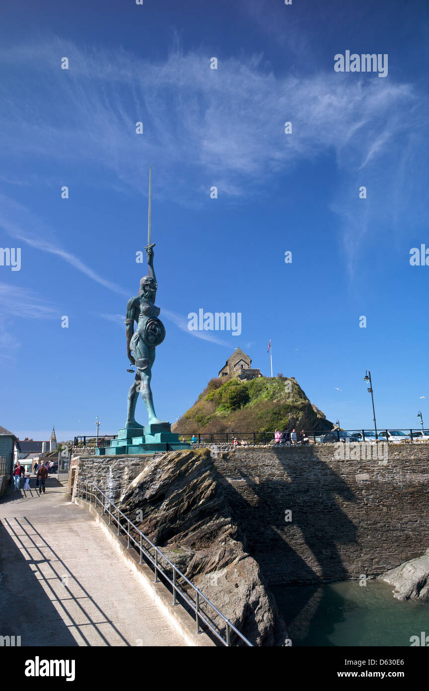 Hirsts Statue 'Wahrheit', Hafen Ilfracombe, North Devon, UK Stockfoto