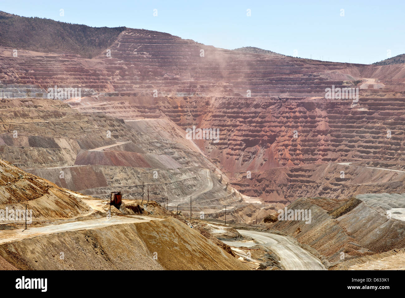 Santa Rita Kupfermine, aktiven Bergbau. Stockfoto