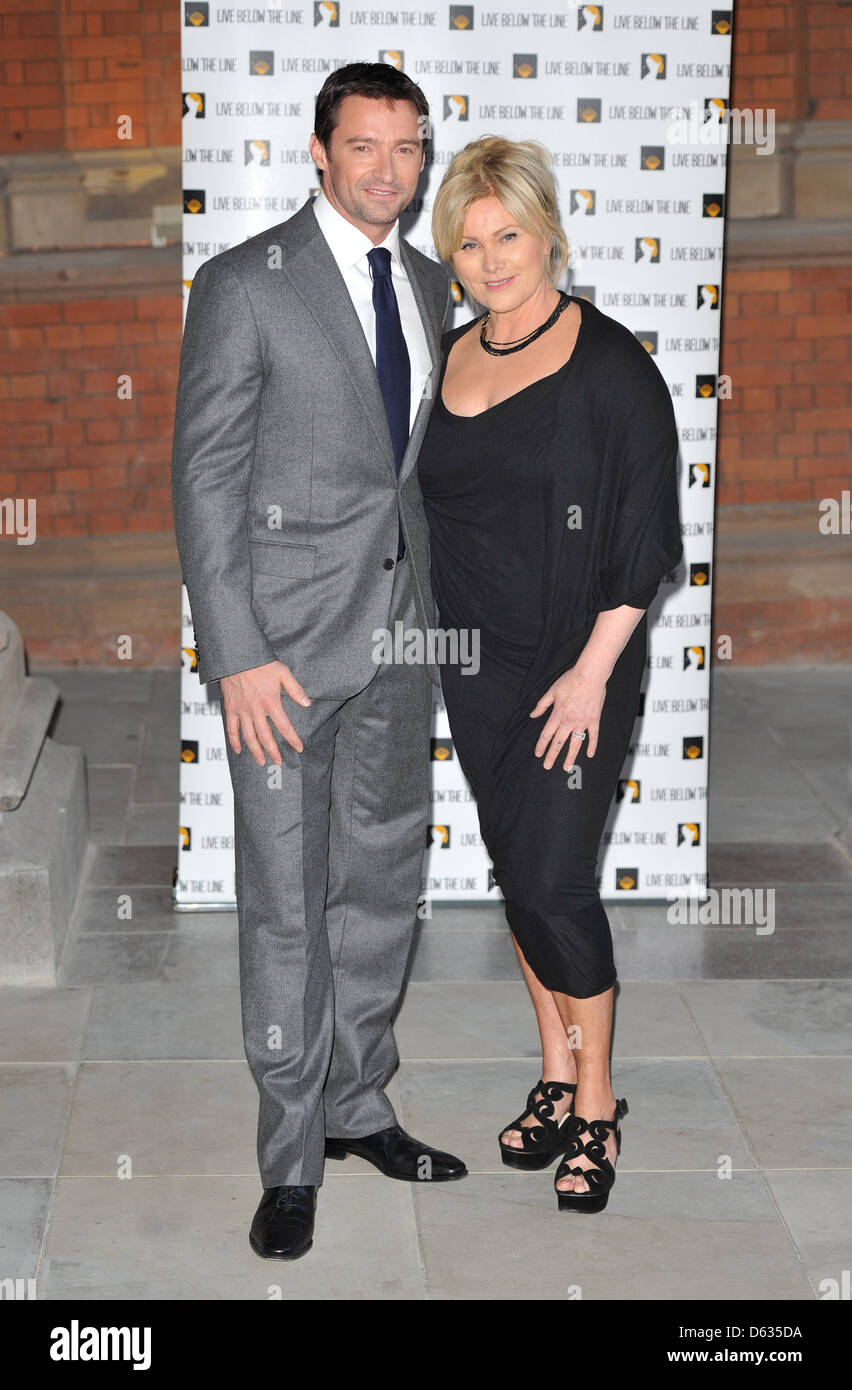 Hugh Jackman und Frau Deborah-Lee Furness Hugh Jackman beherbergt eine private Veranstaltung, fördern die gemeinnützige Kampagne "Leben unter dem Stockfoto