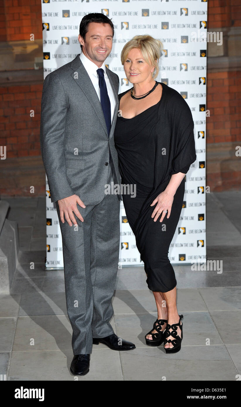 Hugh Jackman und Frau Deborah-Lee Furness Hugh Jackman beherbergt eine private Veranstaltung, fördern die gemeinnützige Kampagne "Leben unter dem Stockfoto