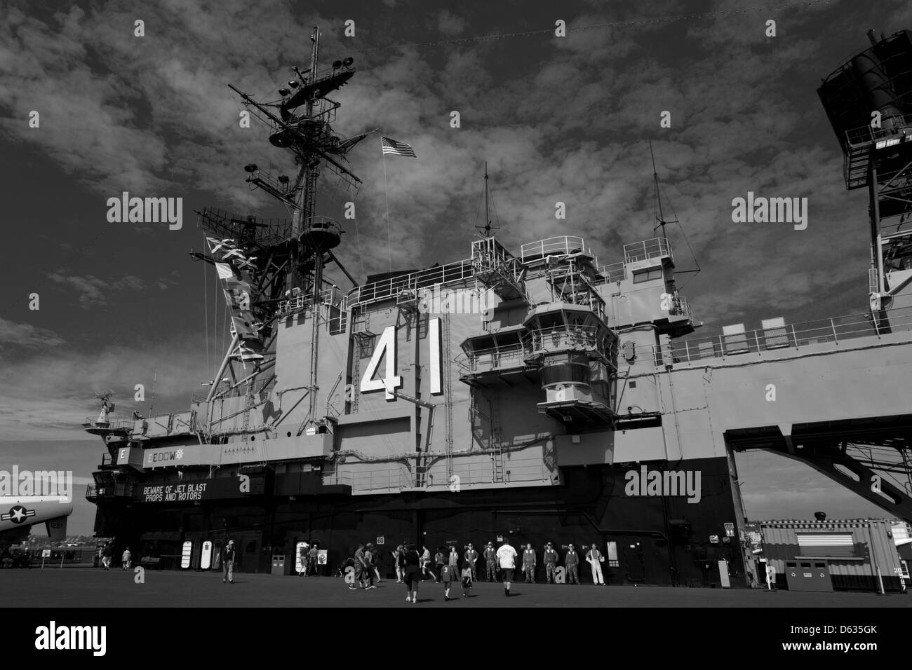 USS Midway Island Überbau Stockfoto