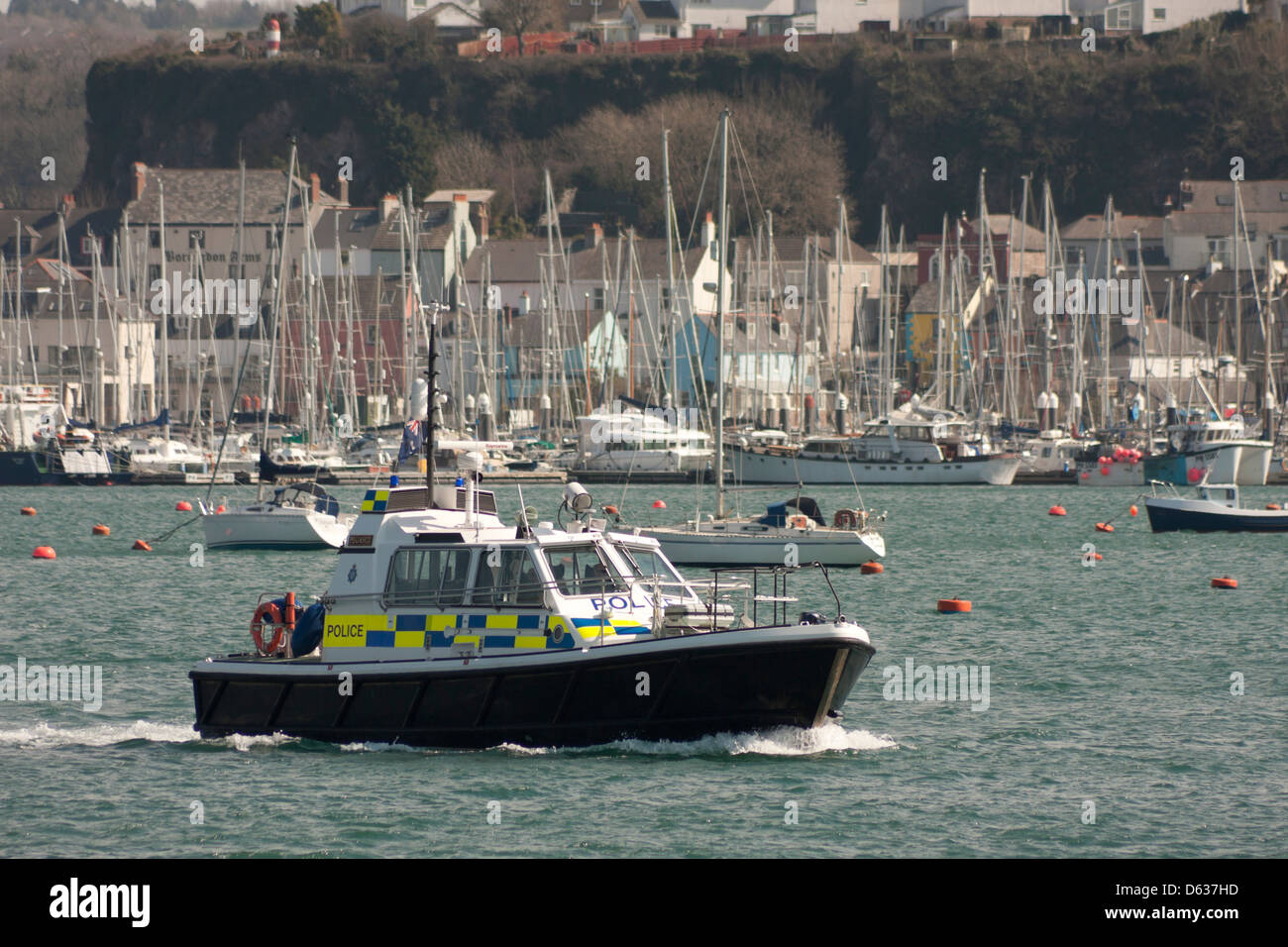 Deven und Cornwall Constabulary Polizei starten Sie auf Sound, Plymouth, England, UK Stockfoto