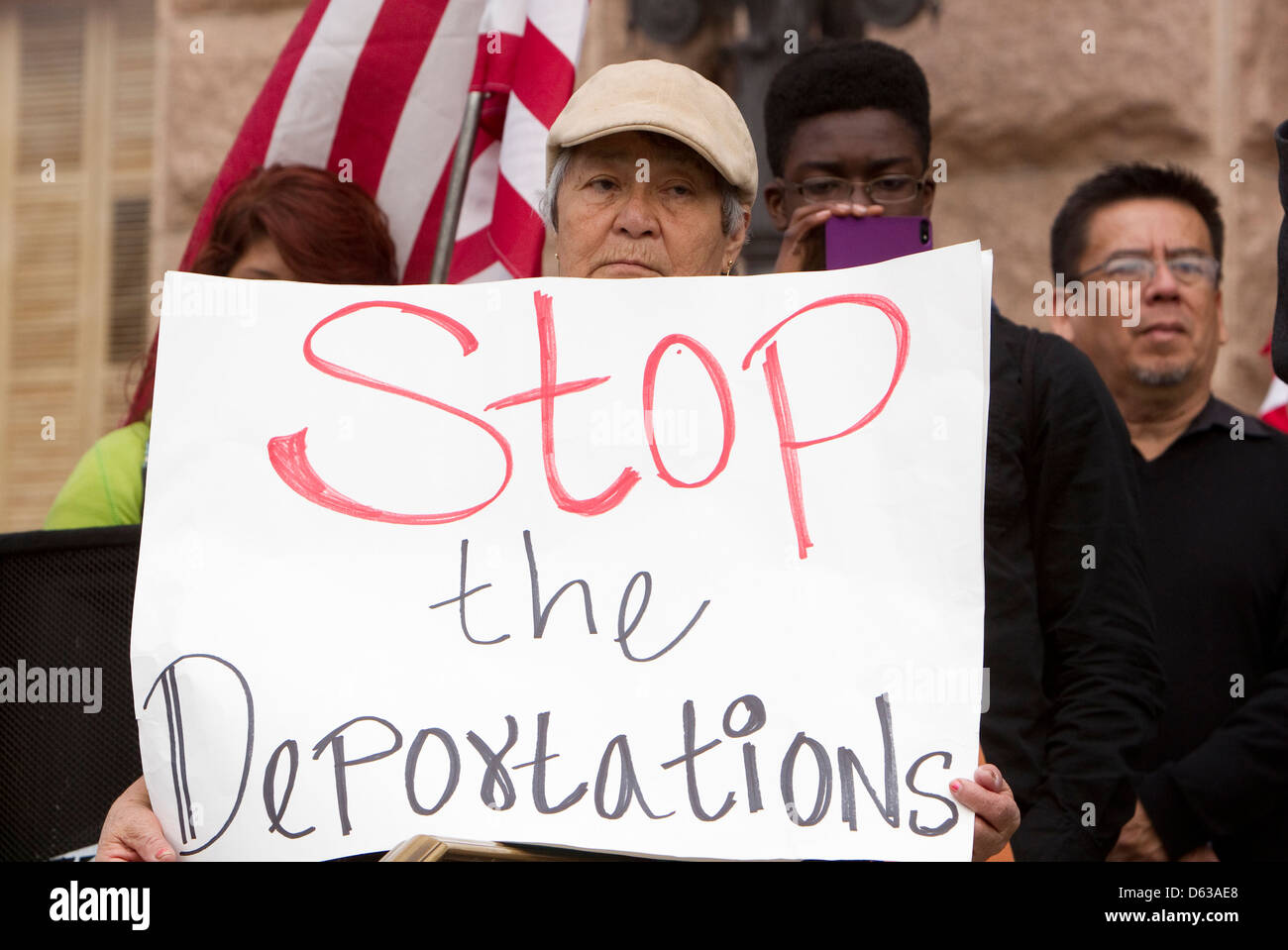 Rallye für Immigration Reform ging Congress Ave in Richtung Texas Capitol auf 22. Februar 2013 Stockfoto