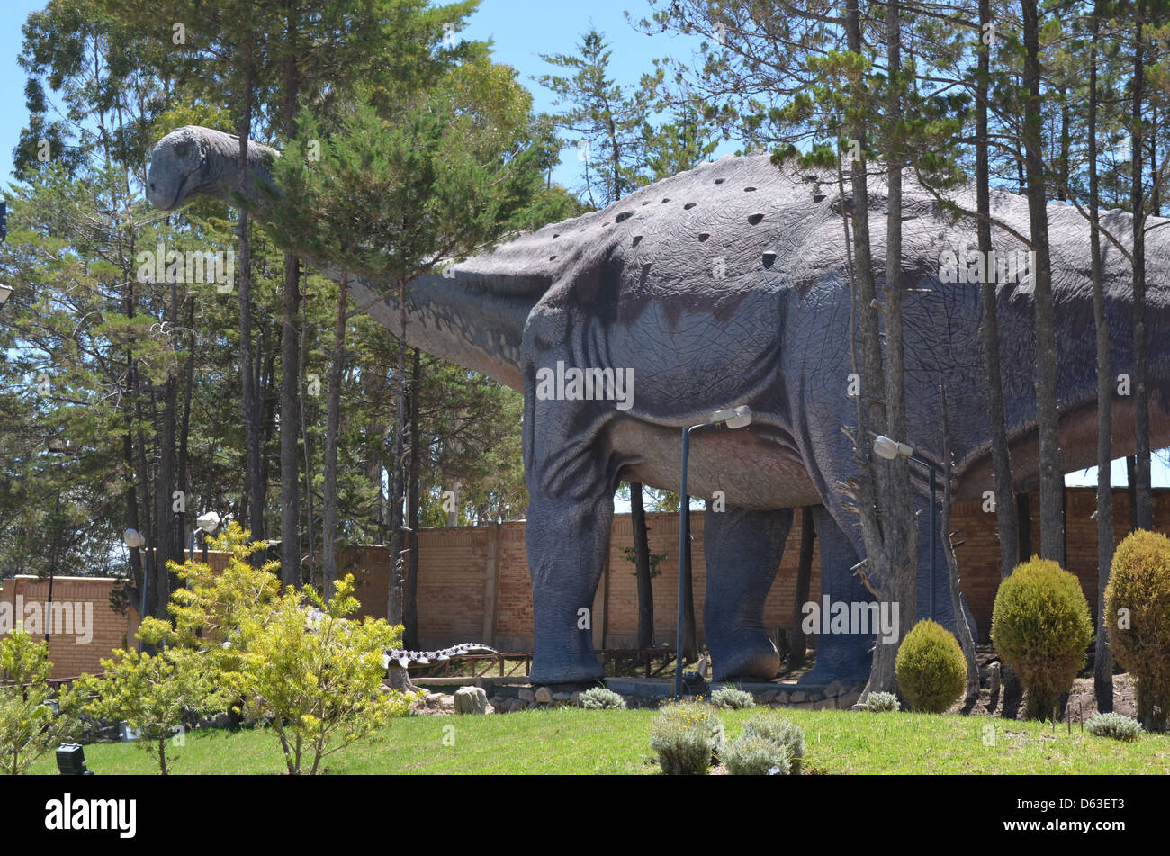 Parque Cretacico, Sucre - Dinosaurier Themenpark in Bolivien mit Fossilien und lebensgroße Statuen Stockfoto