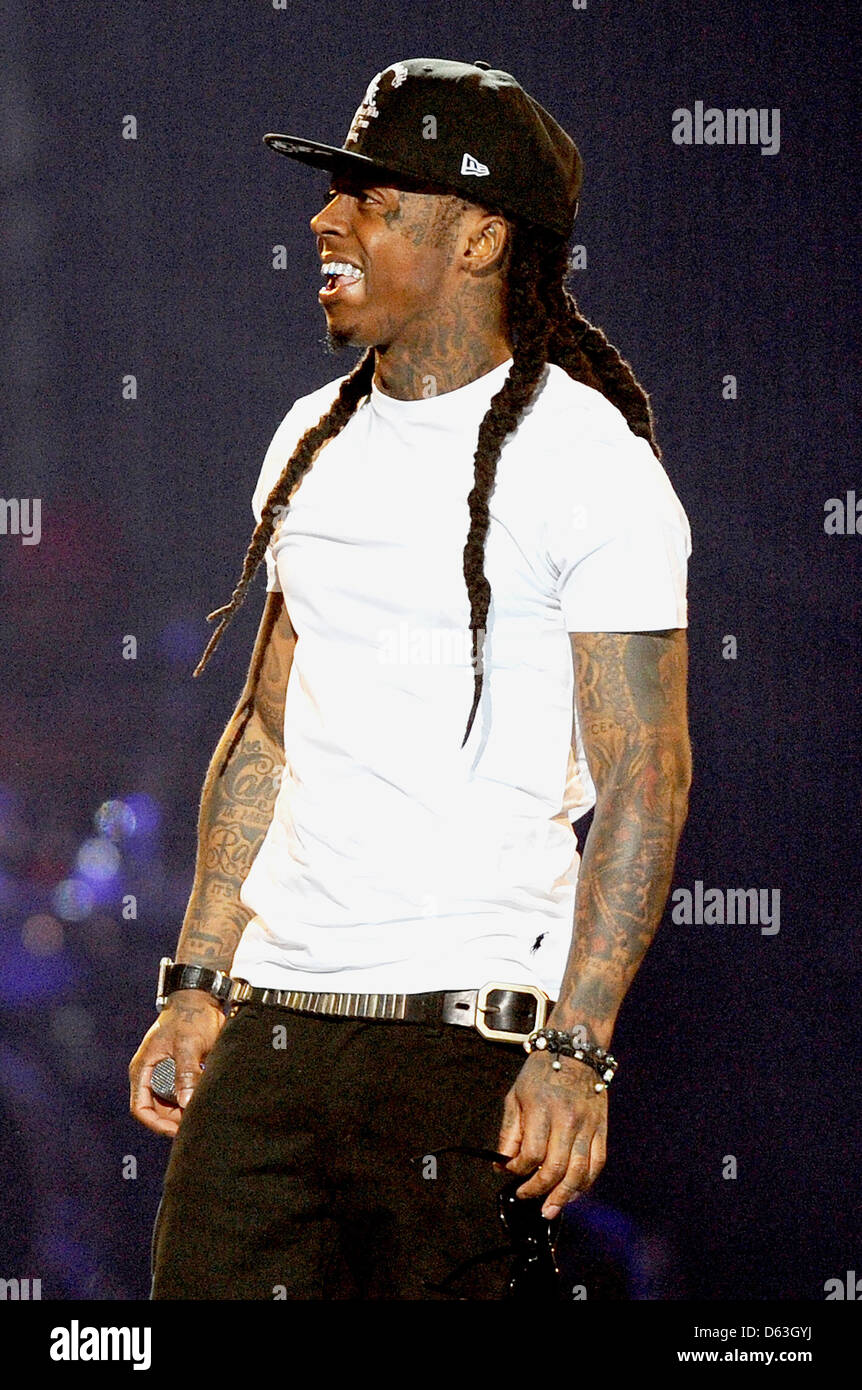 Lil Wayne führt während der "I Am Music II"-Tour an der Bank Atlantic Center. Sunrise, Florida – 05.04.11 Stockfoto