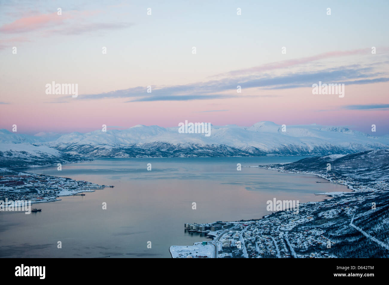 Tromso-Sonnenuntergang Stockfoto