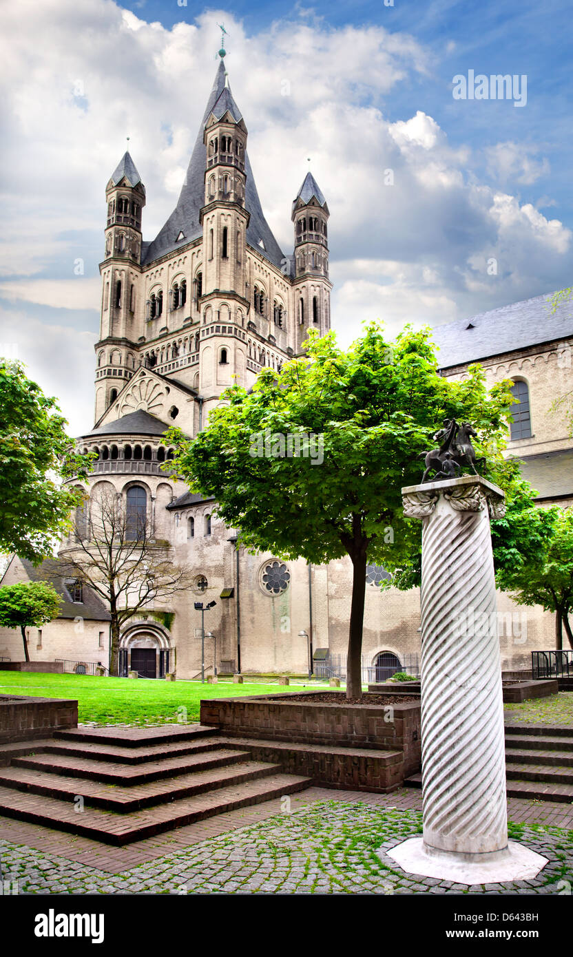 Groß St. Martin-Kirche in Köln Stockfoto