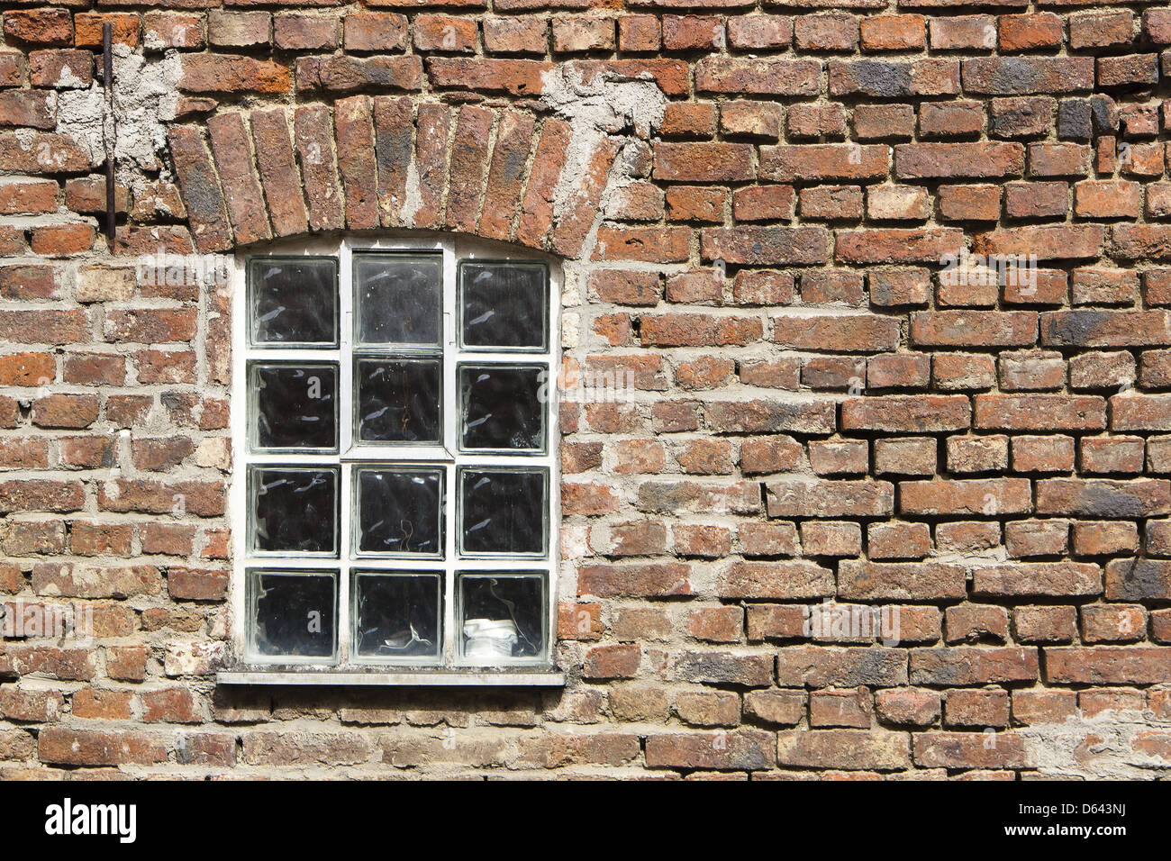 alte Fenster mit Glasbausteinen Stockfoto, Bild 55409806