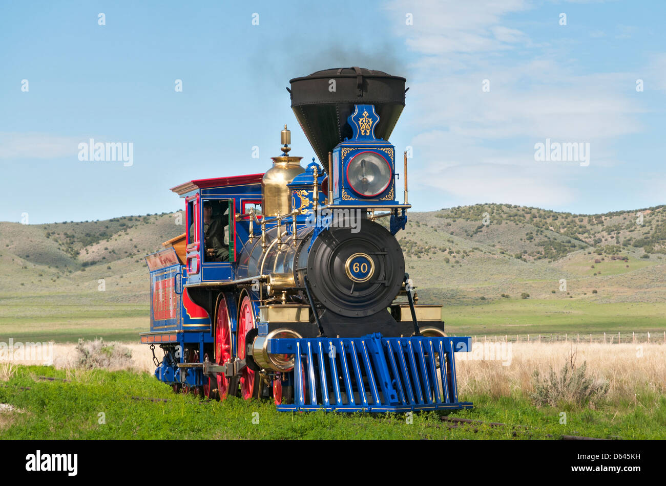 Utah, Golden Spike National Historic Site, Treffpunkt der Union Pacific und Central Pacific Eisenbahn am 10. Mai 1869 Stockfoto