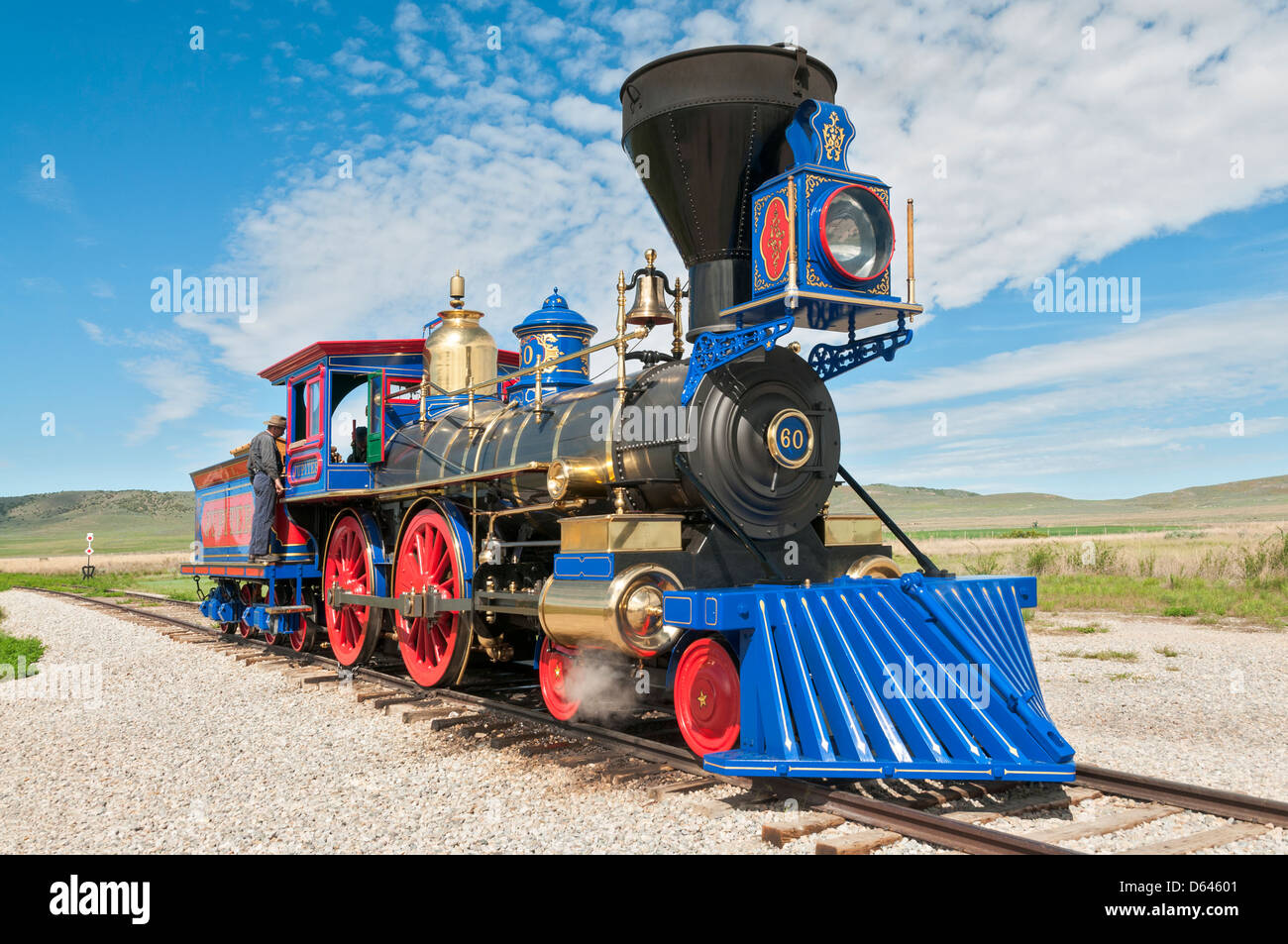 Utah, Golden Spike National Historic Site, Treffpunkt der Union Pacific und Central Pacific Eisenbahn am 10. Mai 1869 Stockfoto