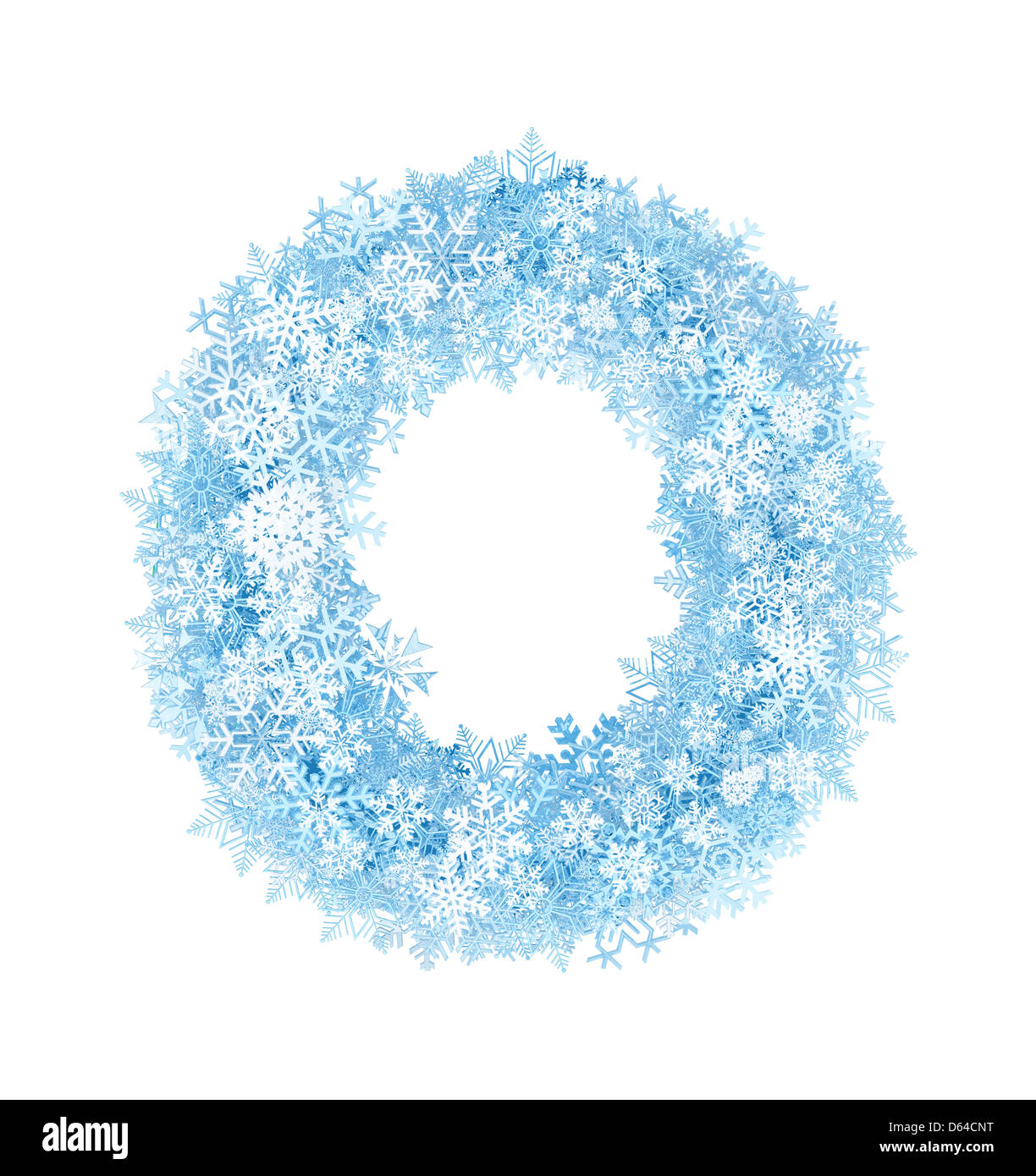 Buchstabe O Frostig Blaue Schneeflocken Alphabet Auf Weissem Hintergrund Stockfotografie Alamy