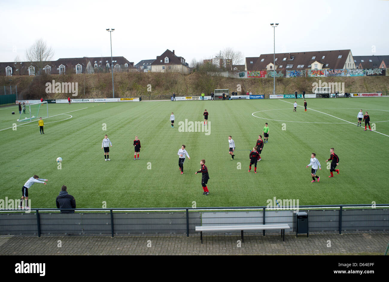 HSV Langenfeld FC jungen Fußballspiel Deutschland Stockfoto