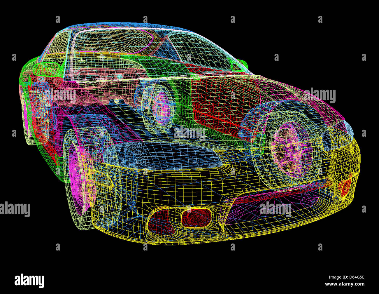 Computer aided Design eines Autos Stockfoto