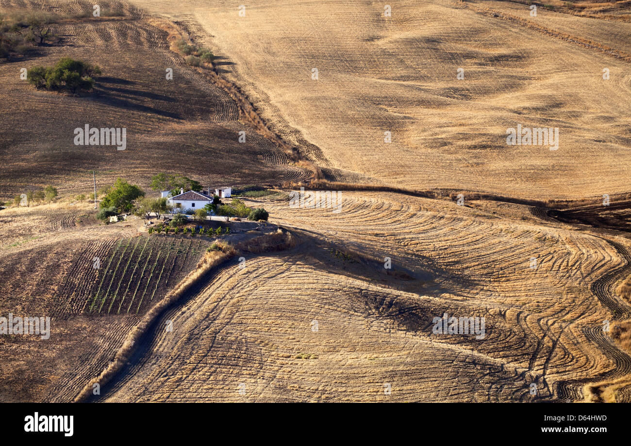 Spanische Villa auf andalusische Landschaft Stockfoto