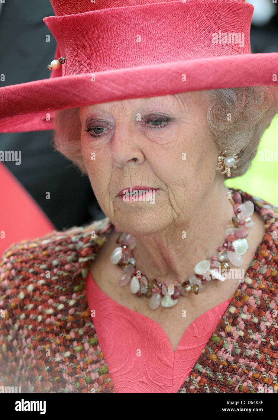 Königin Beatrix der Niederlande eröffnet 15. Schneeskulpturen-Festival an der Lange Voorhout Straße in den Haag, Niederlande, 29. Mai 2012. Thema dieses Jahres ist "The Rainbow Nation mit Skulpturen von Südafrika". Foto: Albert Nieboer / Niederlande, Stockfoto