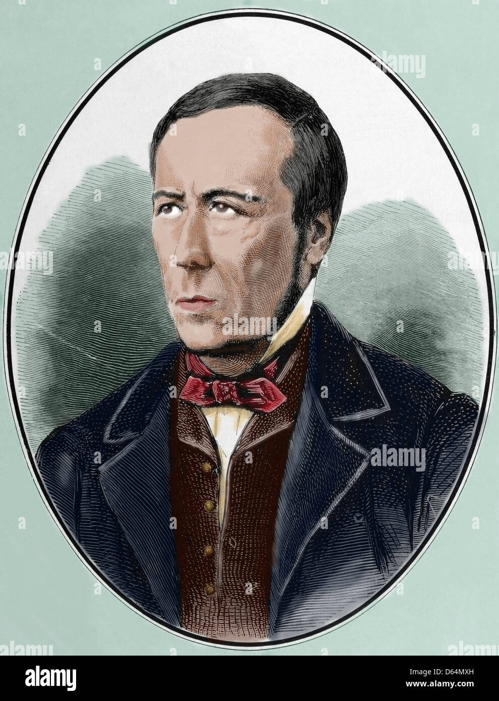 Alexandre Herculano (1810-1877). Portugiesischer Schriftsteller und Historiker. Gravur in der spanischen und amerikanischen Abbildung, 1877. Stockfoto