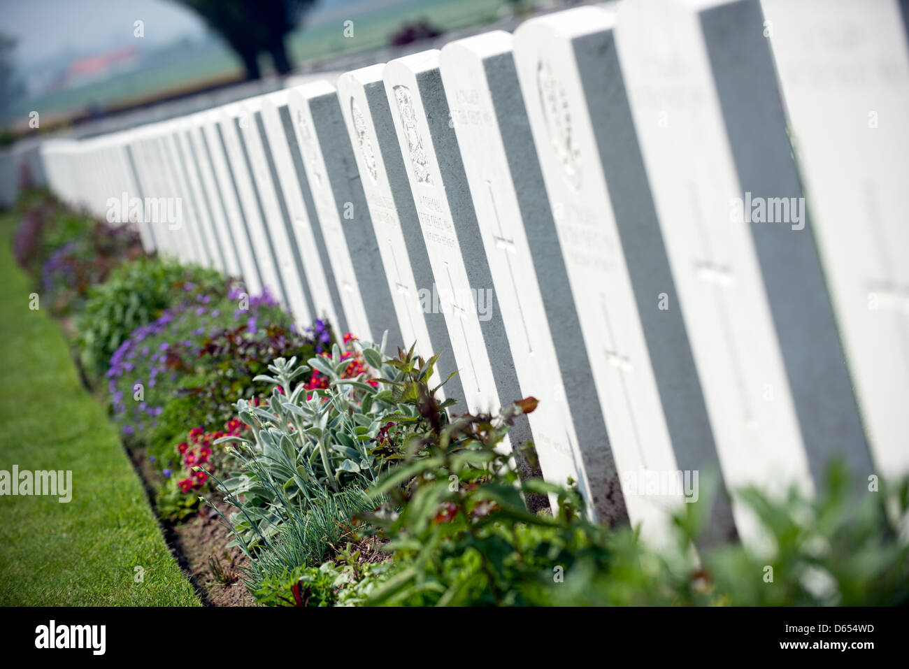 Tyne Cot Soldatenfriedhof Passchendael Stockfoto