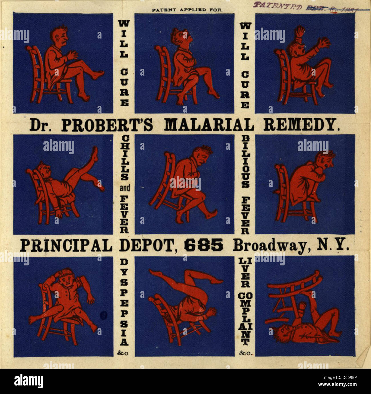Dr. Probert Malaria Heilmittel, 1881 Stockfoto