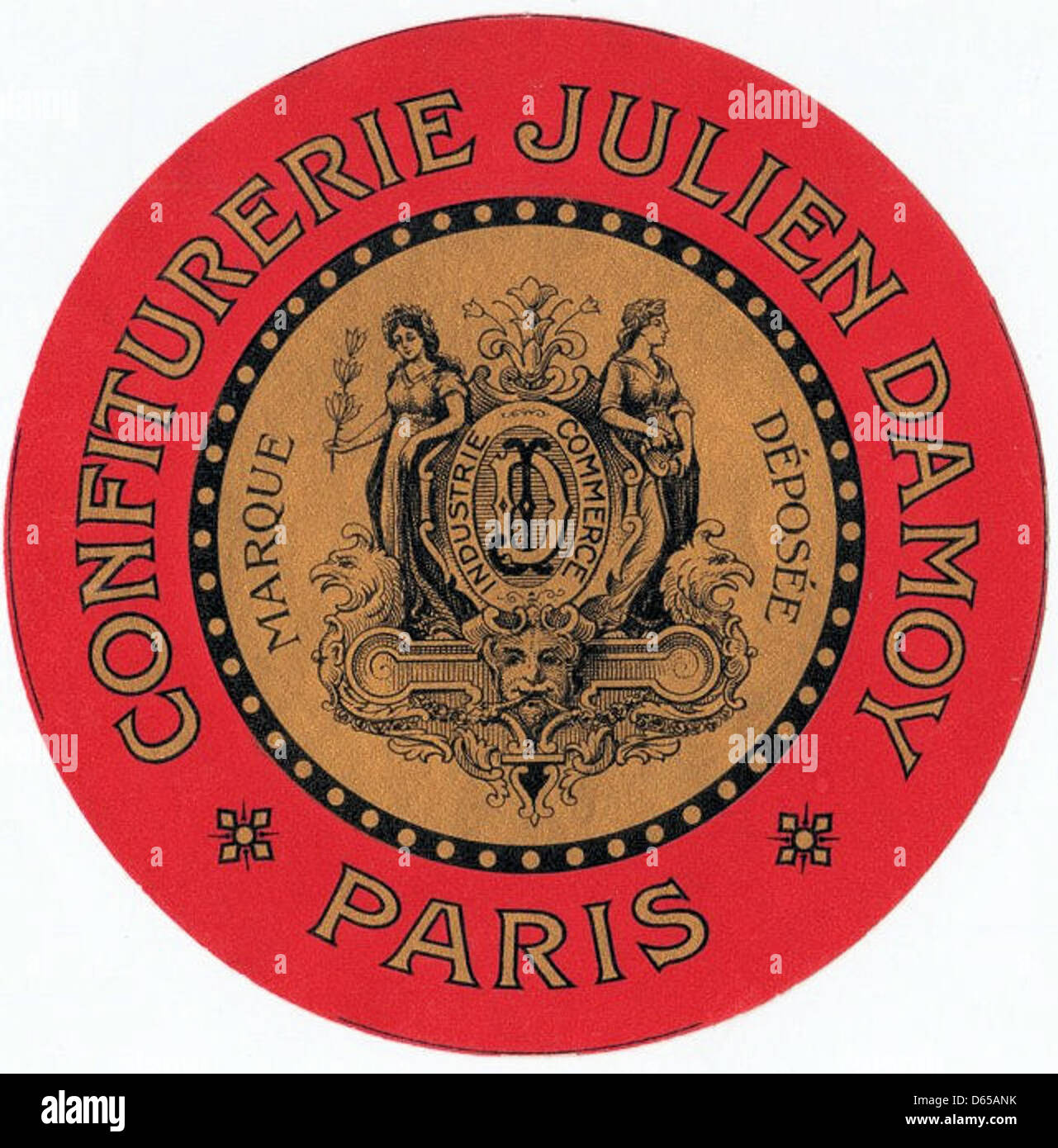 Vintage Französisch Jam Label Stockfoto