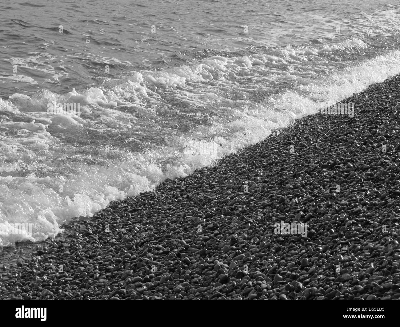 schwarz / weiß Foto der Küste Stockfoto