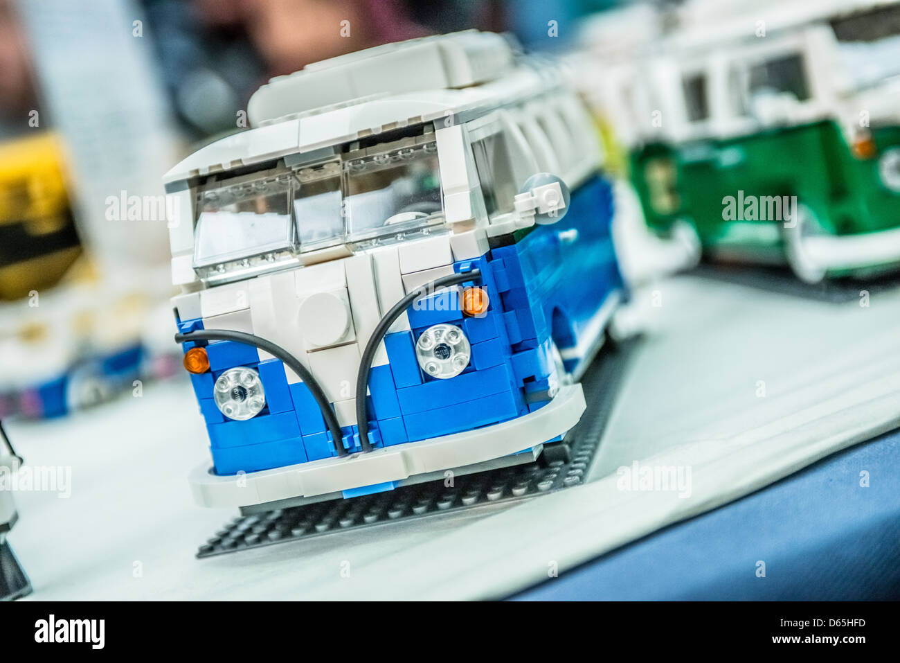 Ein Lego-Stein-Modell von VW Camper Van Stockfoto