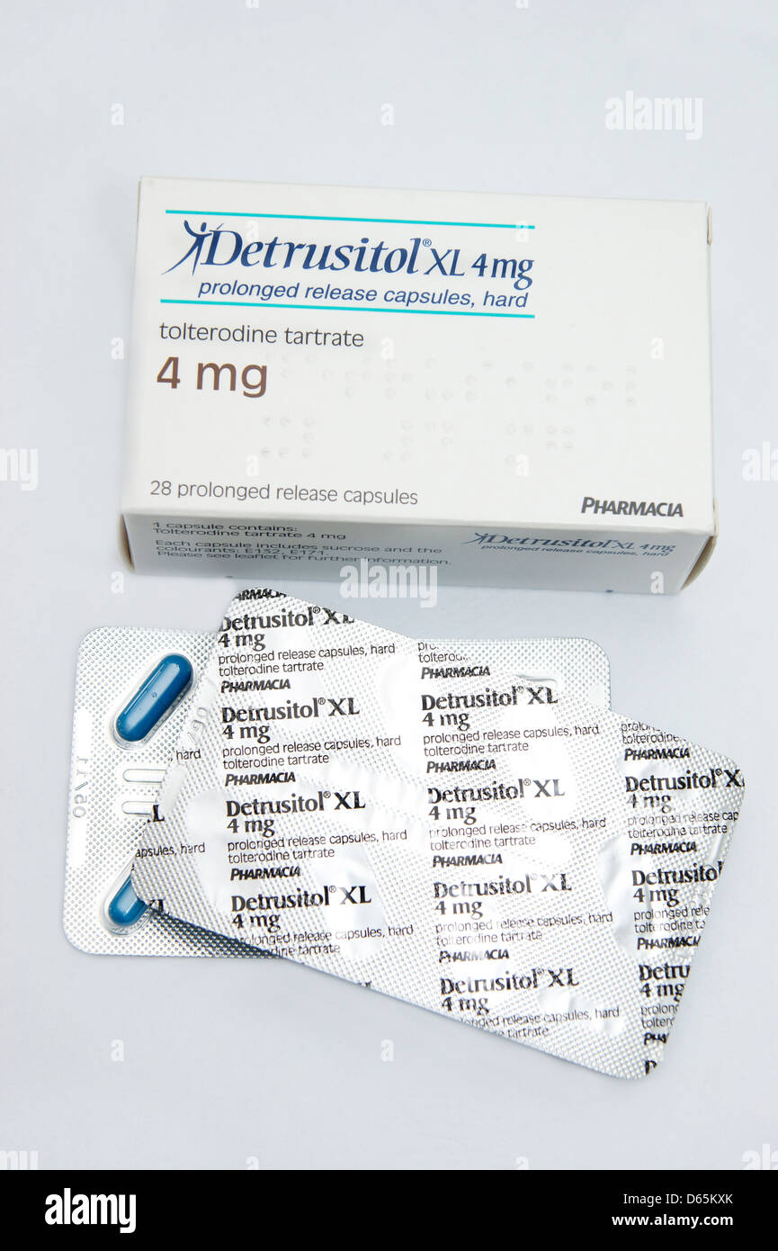 Detrusitol Kapseln (Tolterodine) verschrieben für überaktive Blase-Syndrom Stockfoto