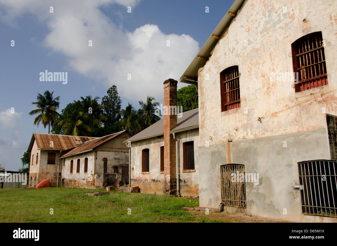 Französisches Überseegebiet, Französisch-Guayana, Heil Inseln. Ile Royale, alten verlassenen Gebäuden. Stockfoto