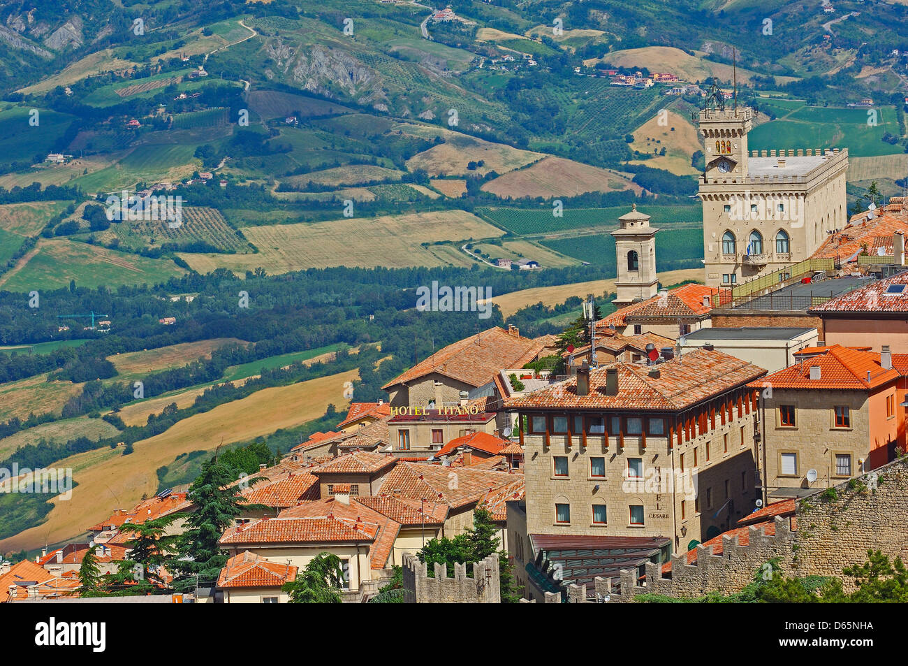 San Marino. Palazzo Pubblico. Monte Titano. Republik San Marino. Italien. Europa Stockfoto
