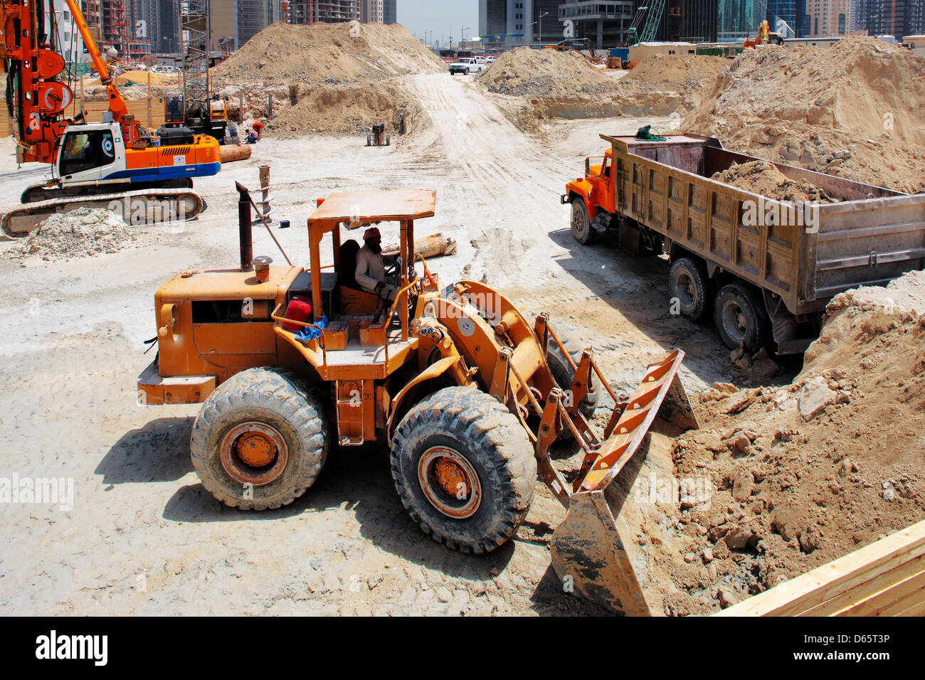 Bau ist ungebrochen in Doha Katar, in Vorbereitung auf die WM 2022 Stockfoto