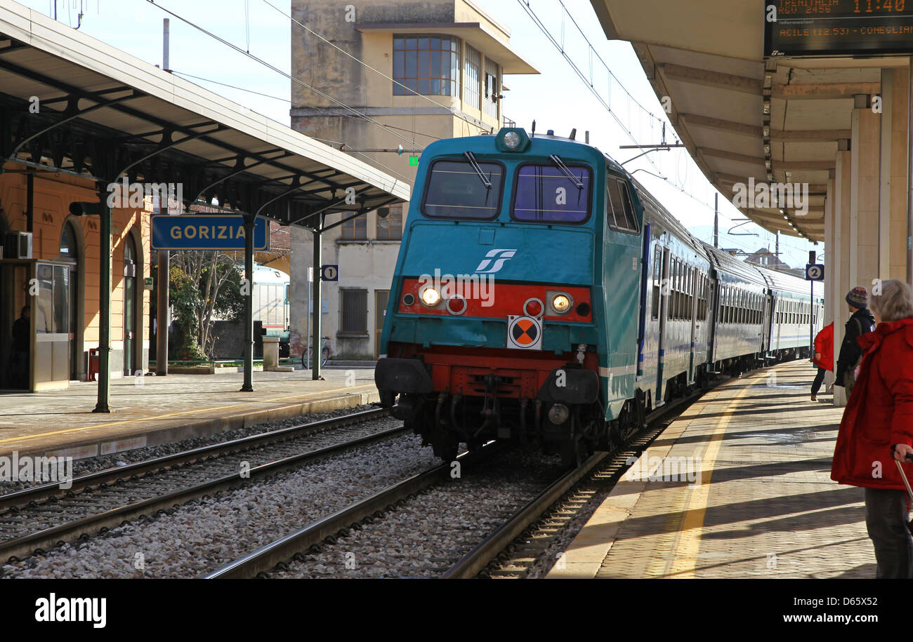 Bahnhof Gorizia Italien an der slowenischen Grenze Stockfoto