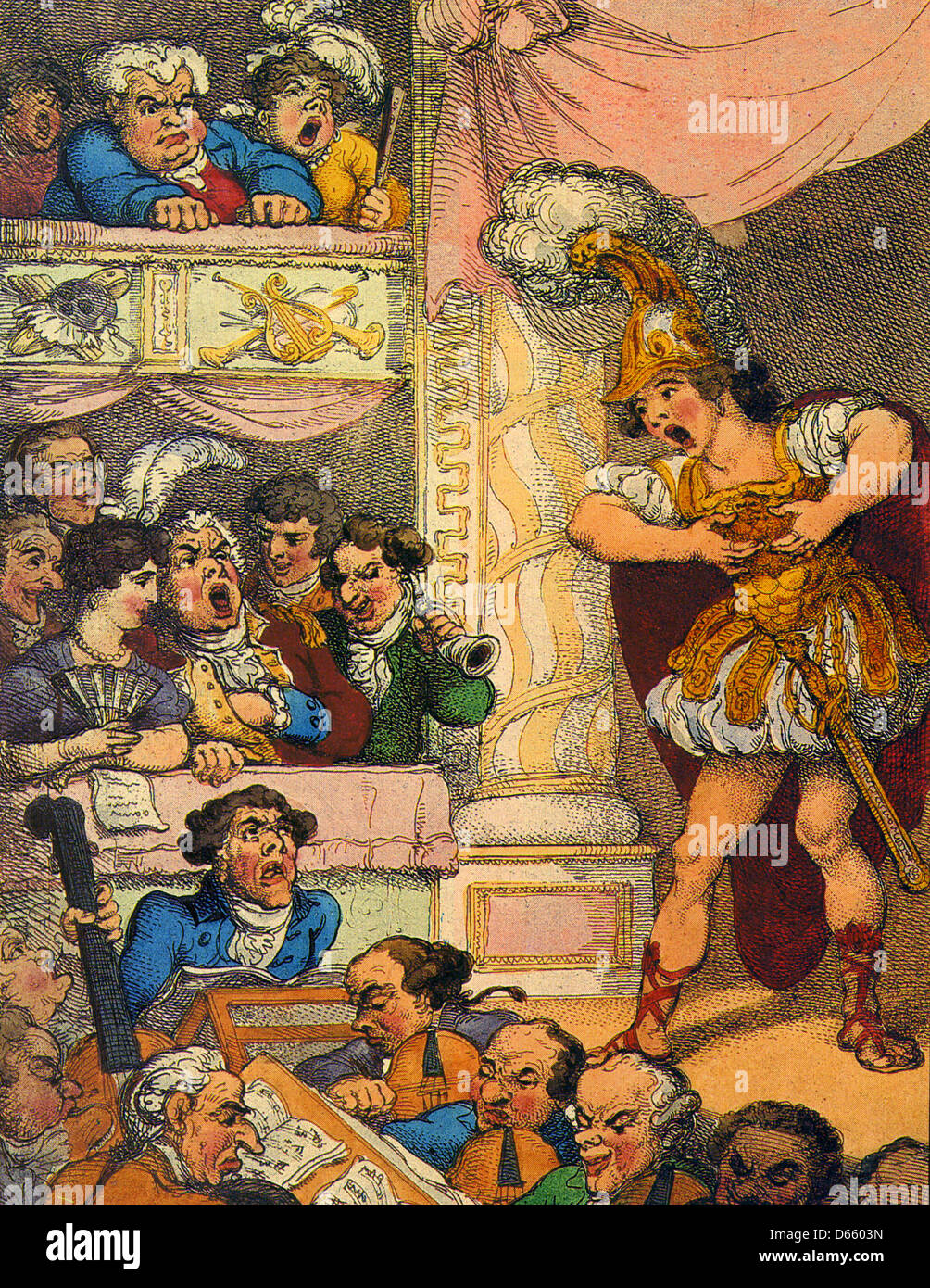 JOHN BULL an der italienischen Oper Karikatur von Thomas Rowlandson über 1770 Stockfoto