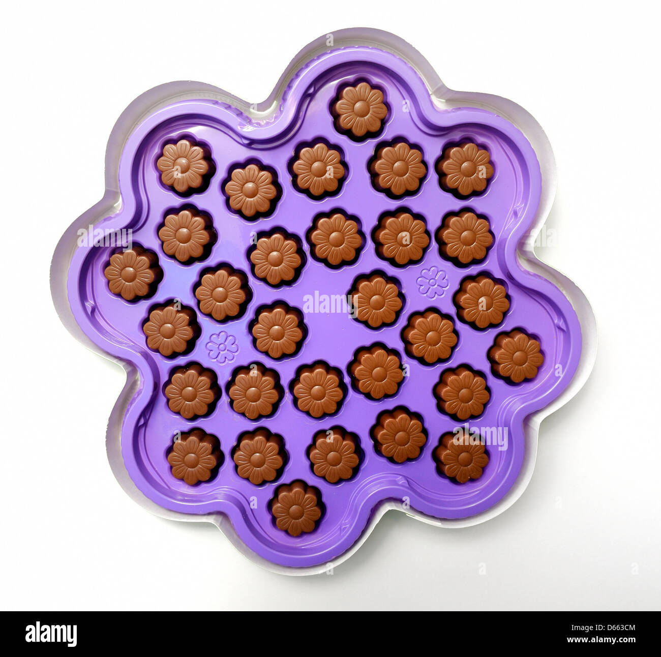 Cadburys Blume geformt danke Pralinen Stockfoto