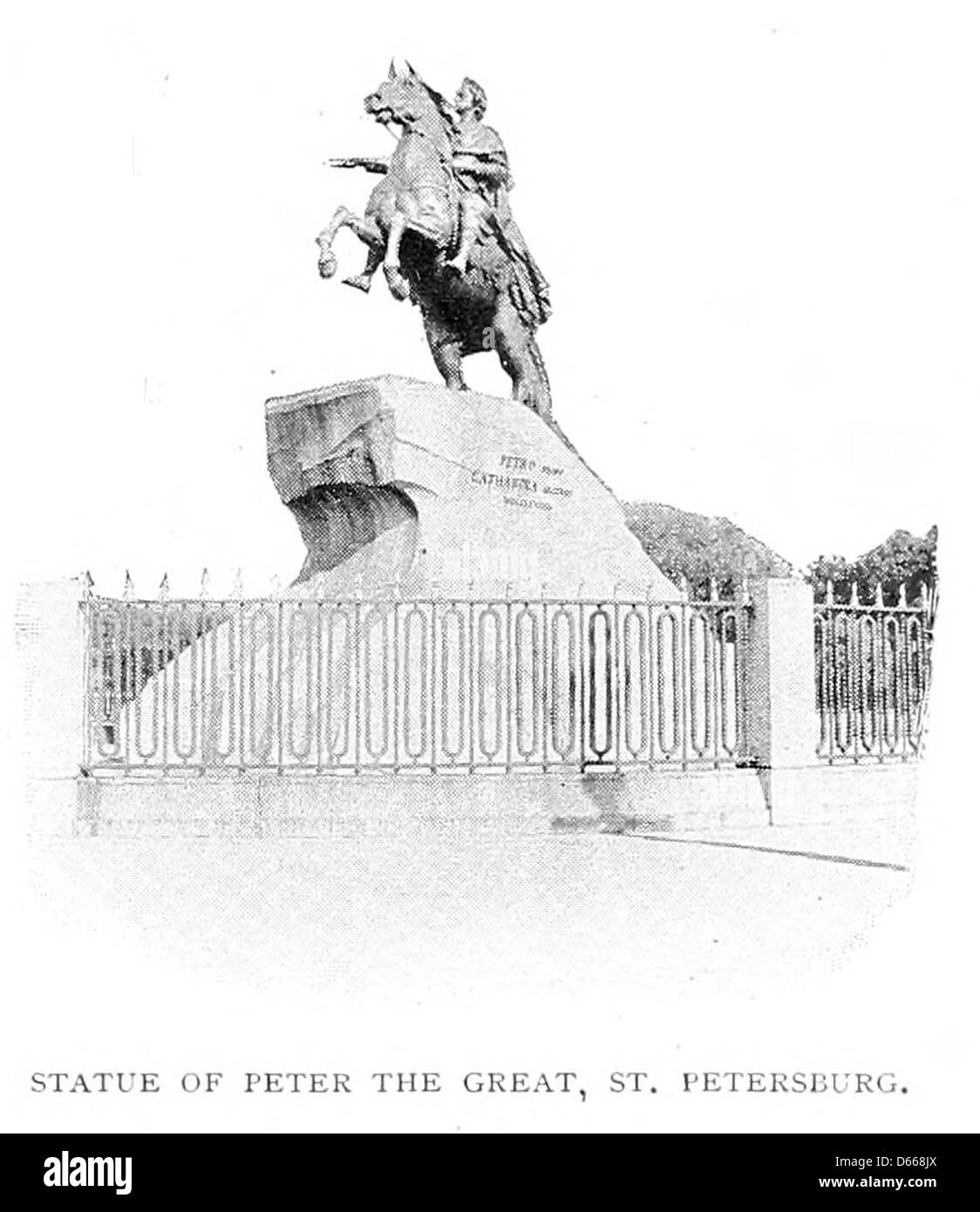 Ein Urlaubstagebücher aus dem Jahr 1898, in dem die Reise durch Island, Norwegen, Schweden und Russland detailliert beschrieben wird, wobei der Schwerpunkt auf einer Statue von Peter dem Großen in St. Petersburg liegt. Stockfoto